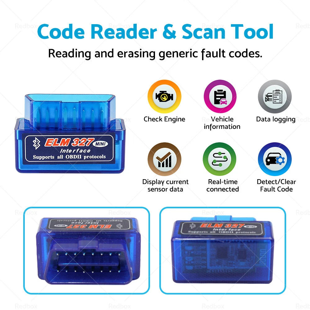 OBD2 Bluetooth Car Scanner for iOS Android (Torque Compatible)