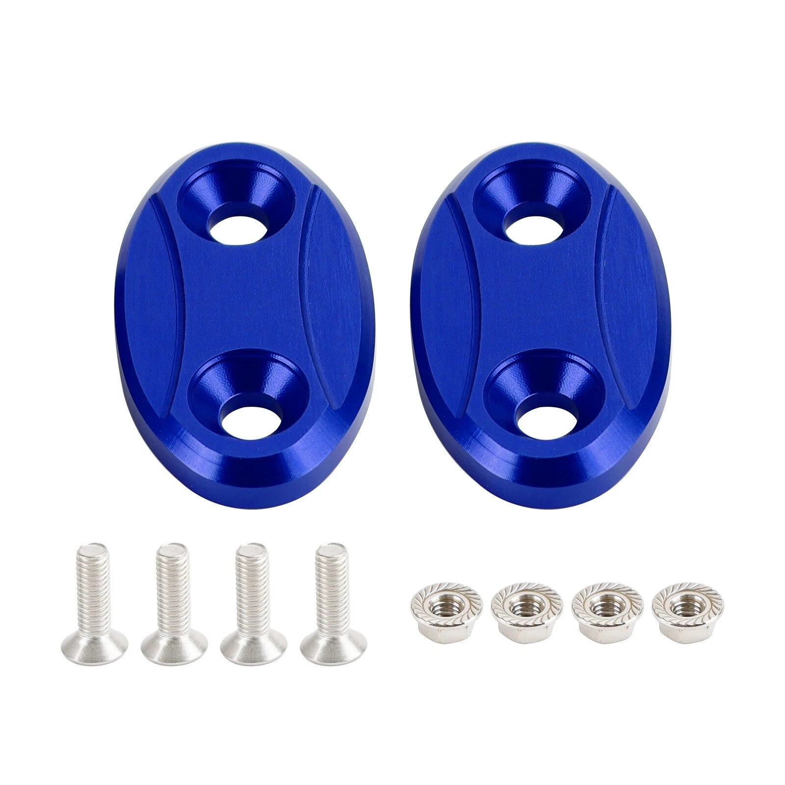 Aluminum Mirror Block Off Plates for Yamaha YZF-R1 (2007–2014) - Blue