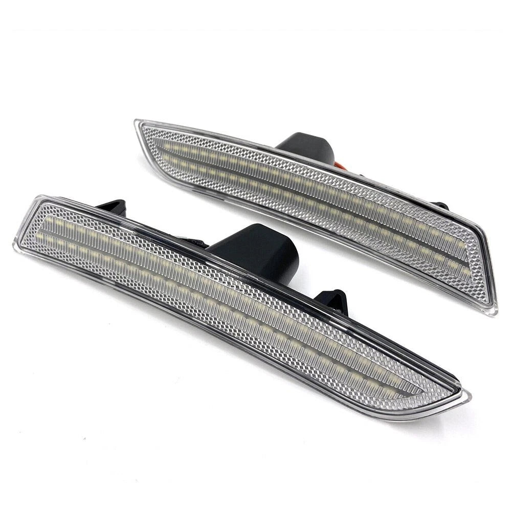 2X White LED Front Side Marker Lights for Cadillac CTS ATS (2013–2019)