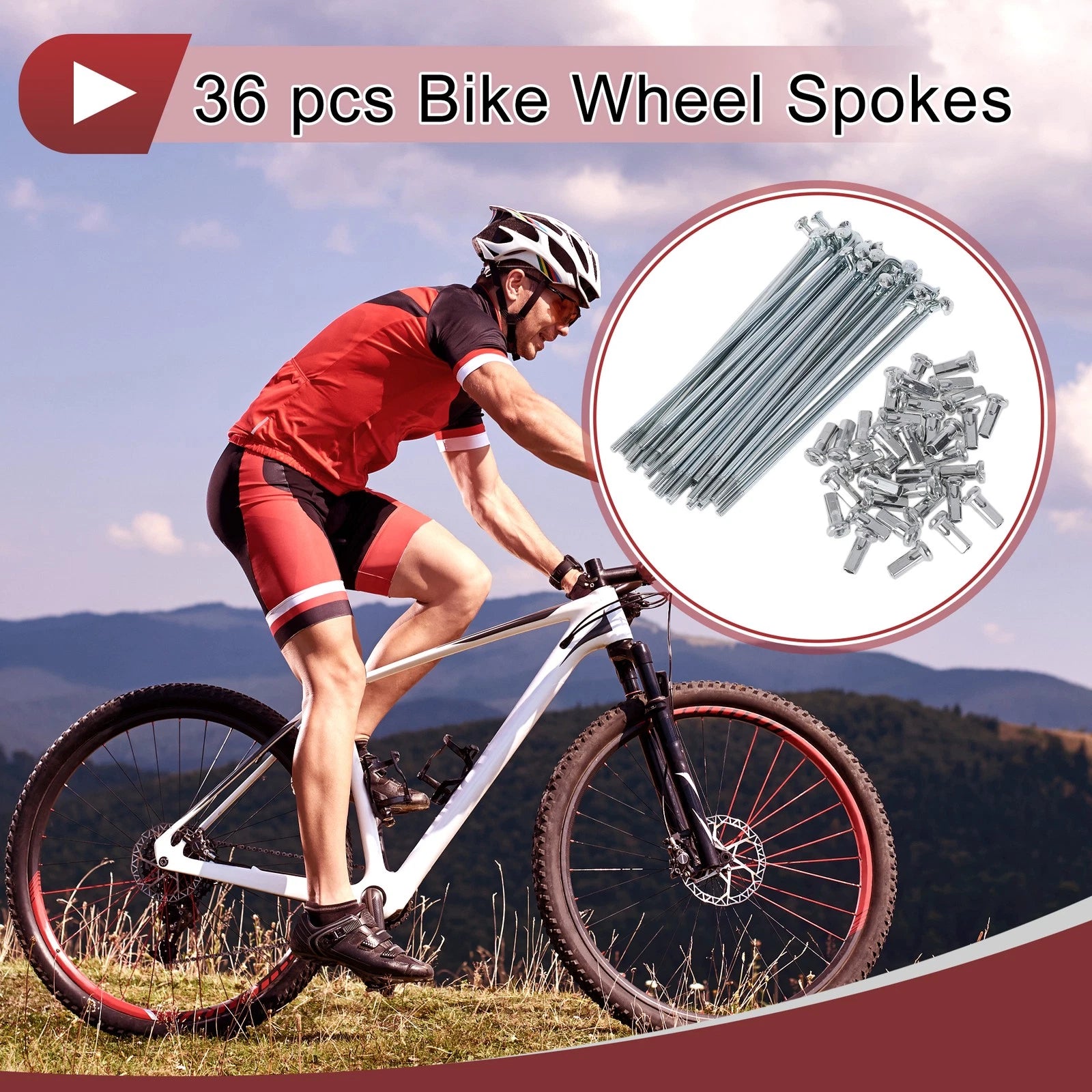 Bicycle Wheel Spokes Set 92mm Galvanized Steel for 45G (2005–2015)