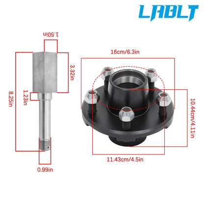 Set of 2 Trailer Hub Bearing Kit 5 on 4.5" Square BT16 Spindle for 2000 lbs