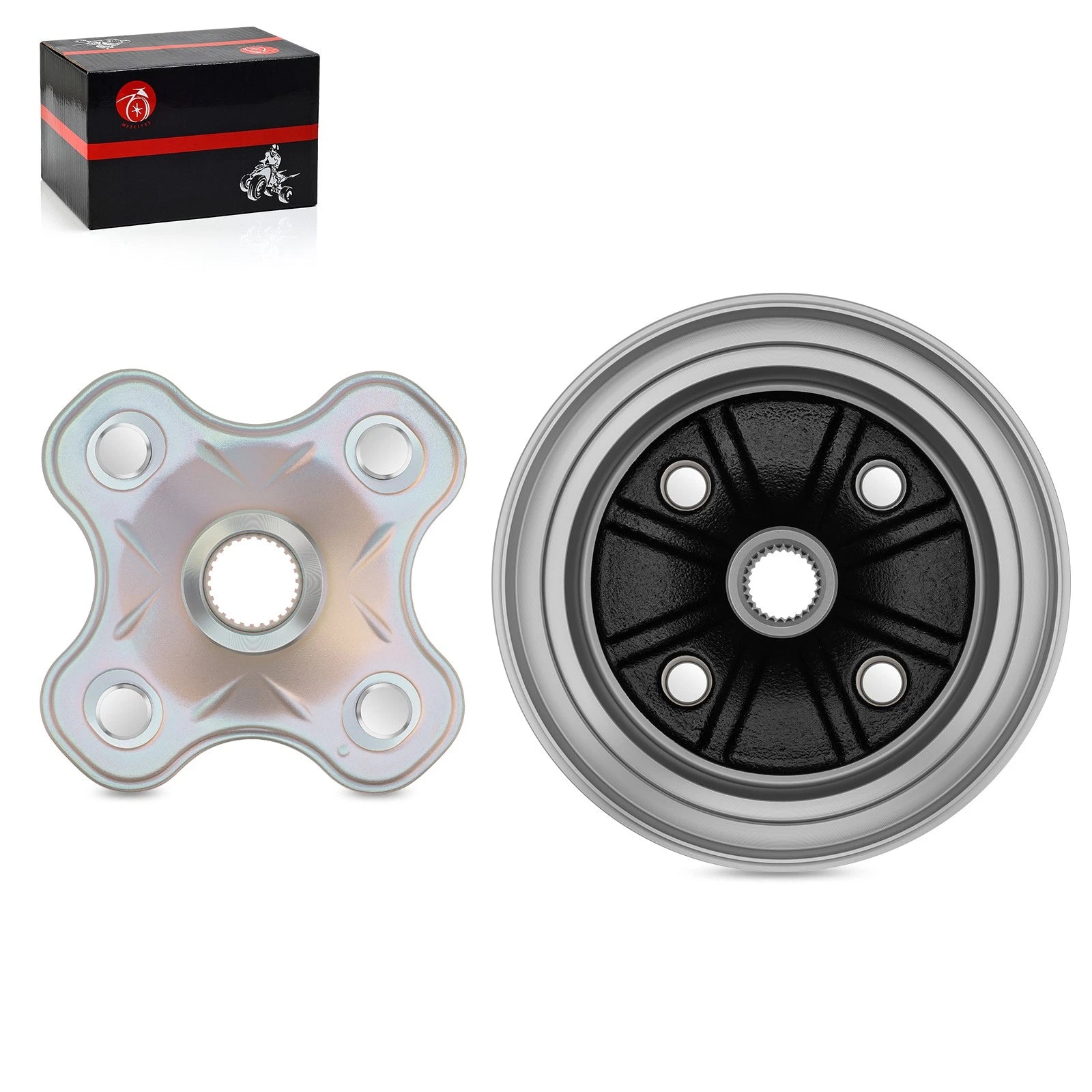 Rear Brake Drum & Wheel Hub for Yamaha Big Bear 350 Kodiak 400 (1993–1999)