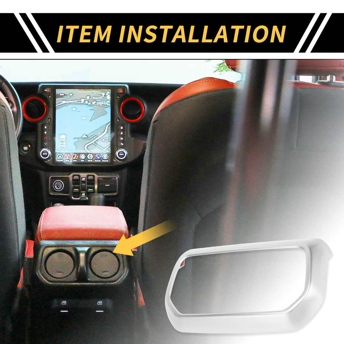 Rear Air Vent Armrestbox AC Outlet Panel Cover for Jeep Wrangler JL (2018–2023)