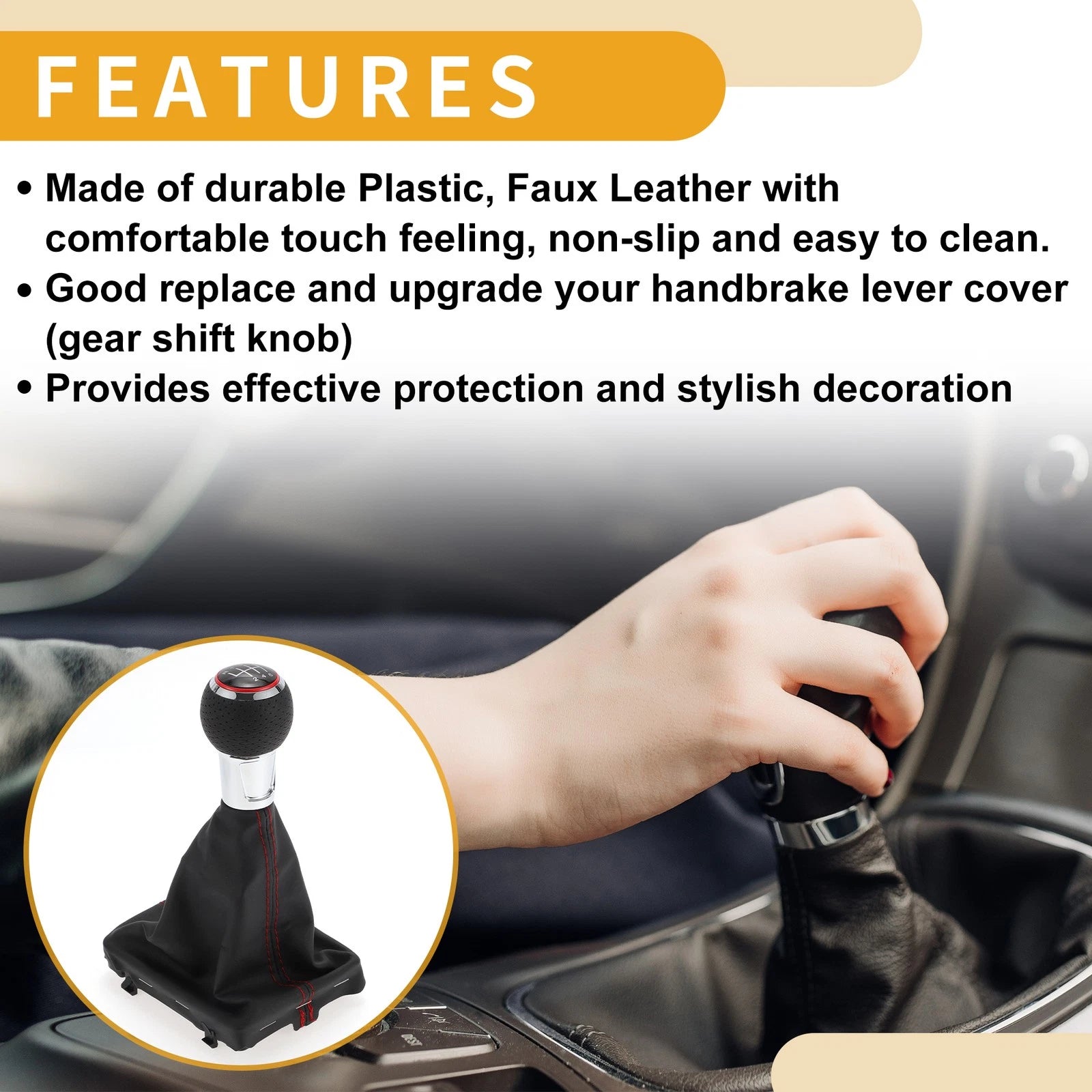 6 Speed Gear Shifter Knob With Cover for Audi A3 (2010–2013)