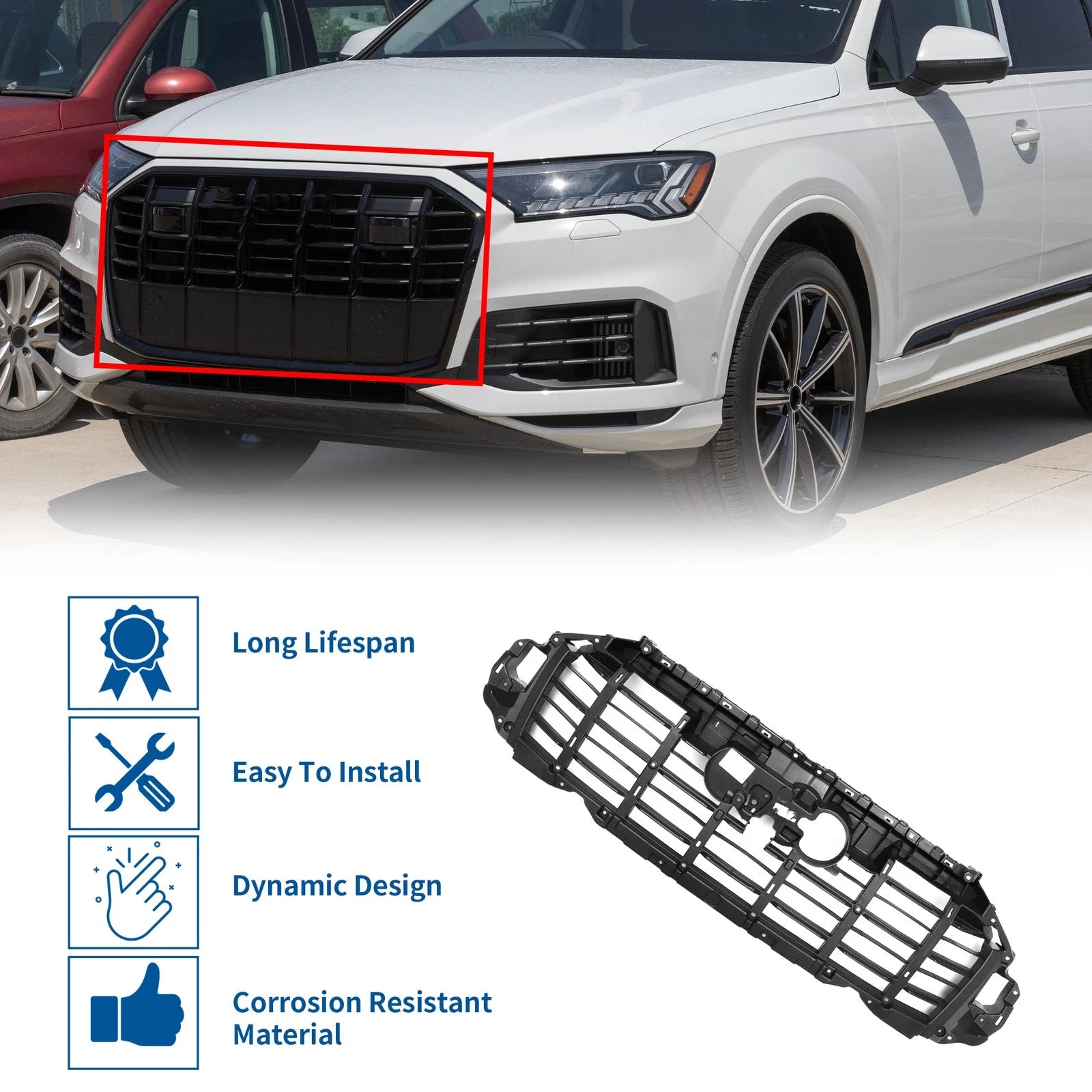 Front Inner Bracket Support for Audi Q7 Bumper Grille Grill (2020–2024)