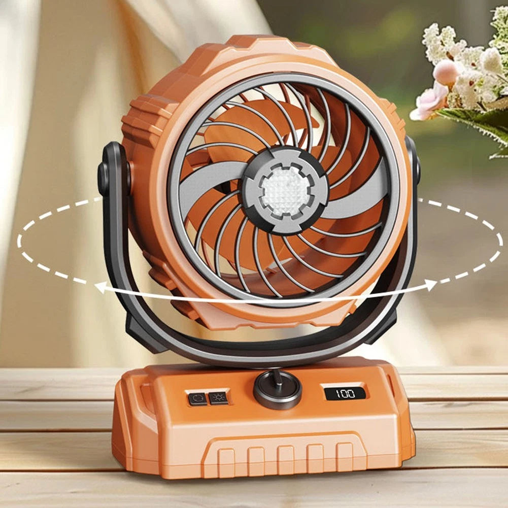 Remote Controlled Camping Fan with Light and Speed Settings