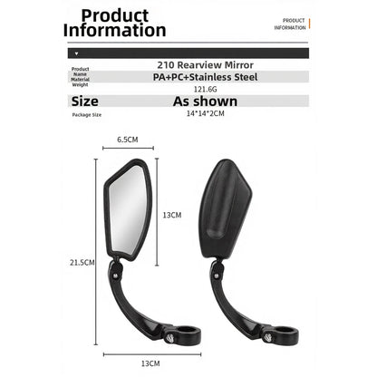 Rearview Mirror for Bike (2010–2023) - Anti Shock Design, ABS Body