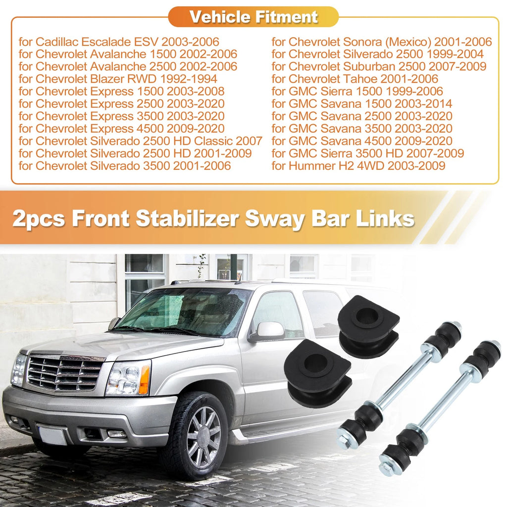 Front Sway Bar End Link Stabilizer Kit for Chevrolet Silverado 1500 2500 3500 HD (2011–2020)