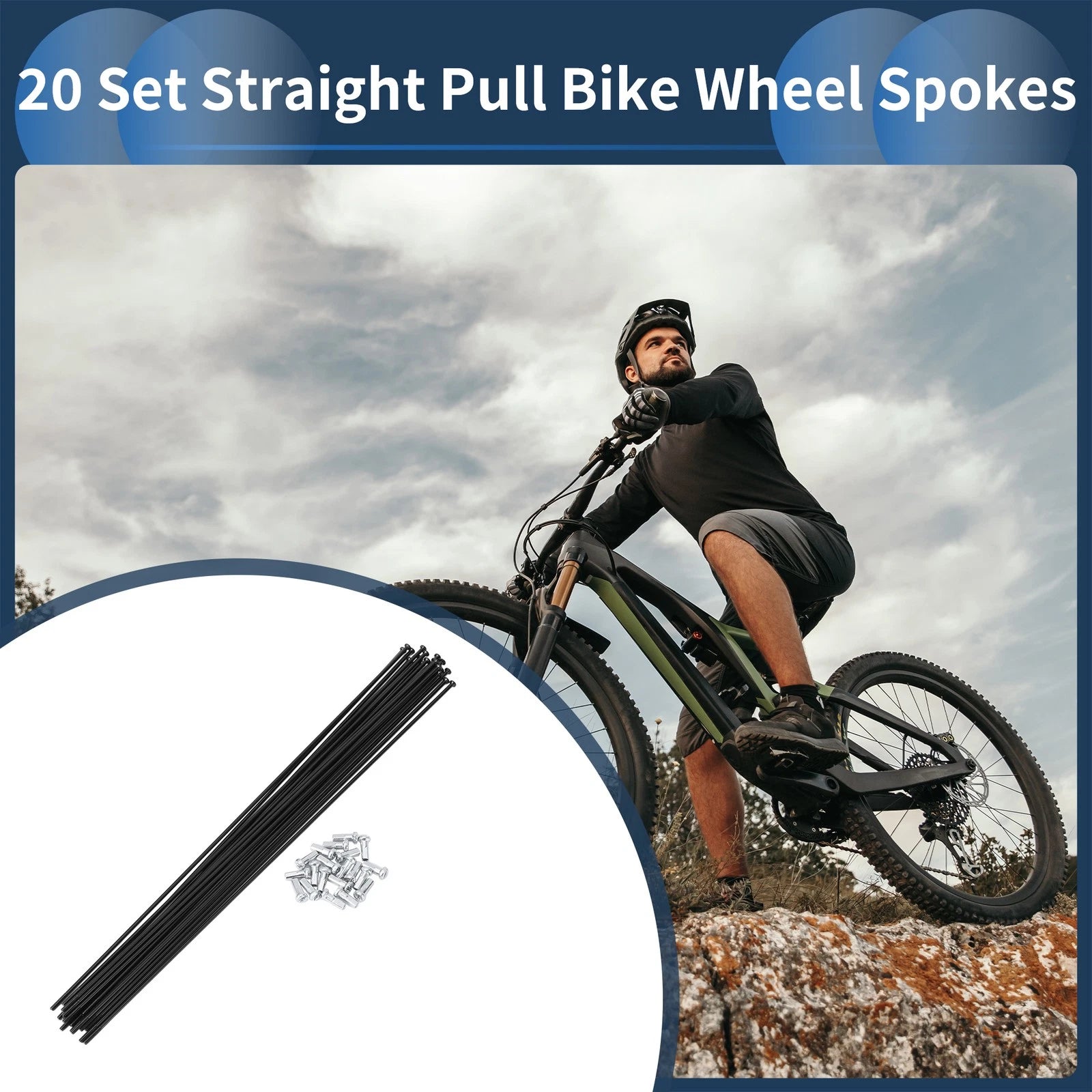 Bicycle Spokes 14G Straight Pull 267mm for 20 Inch Wheel (—)