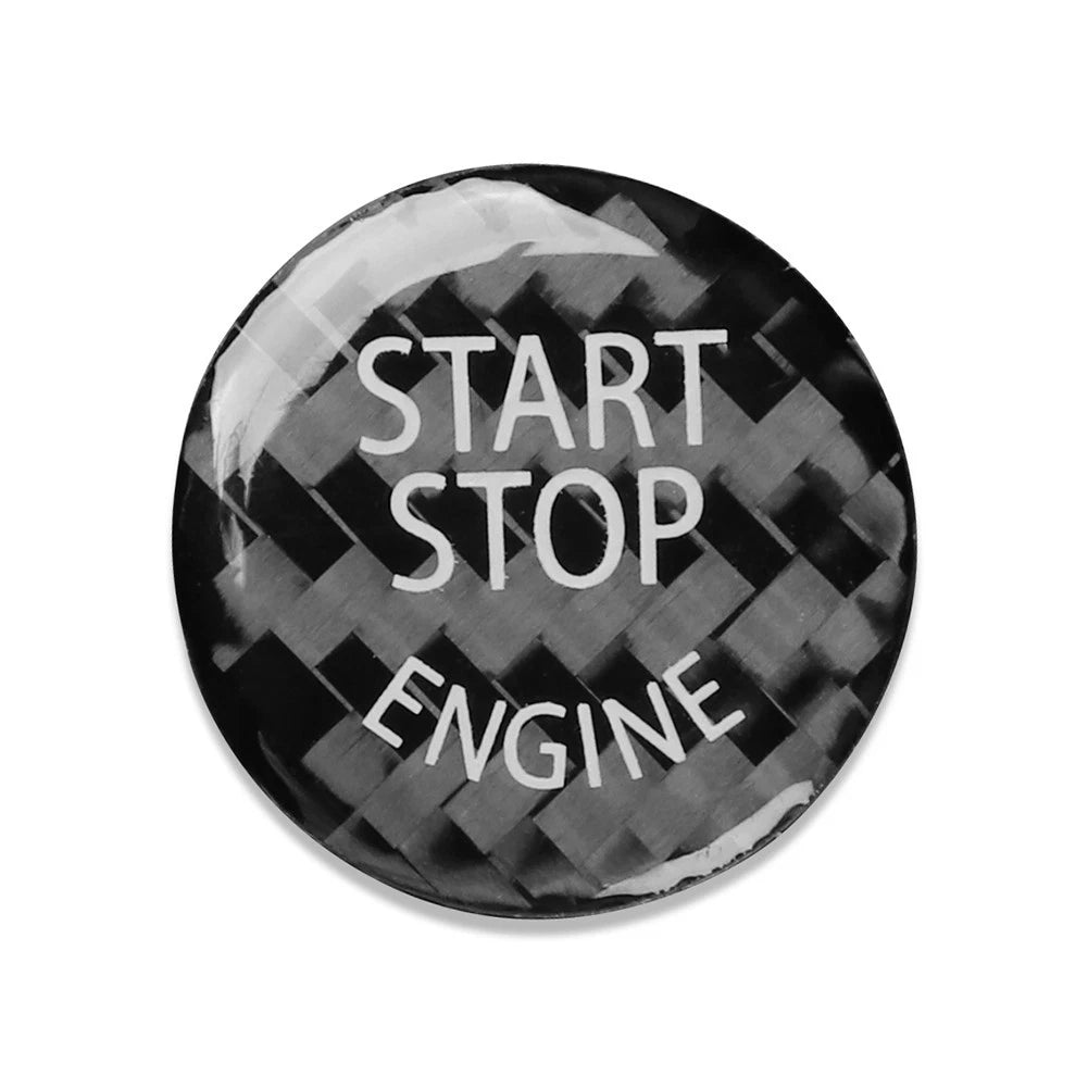 Carbon Fiber Keyless Start Button Cap Sticker for