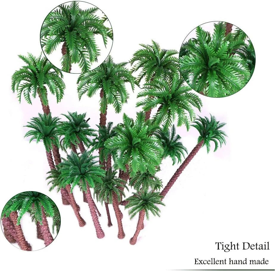 56pcs Mixed Sizes Coconut Palm Trees for Diorama Park Landscape