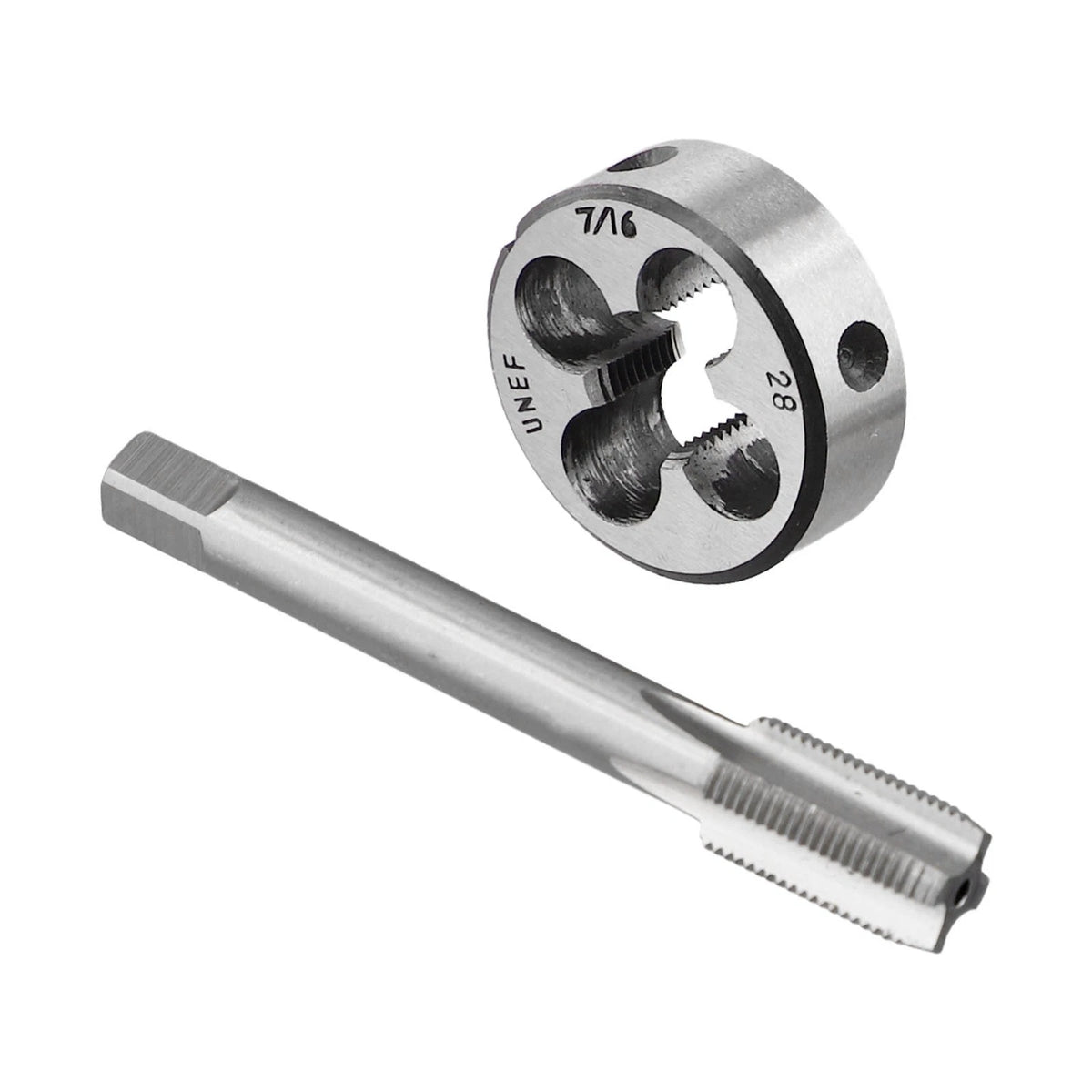 2X Metalworking Tap and Die Set for Right Hand Taps 7/16-28 UN