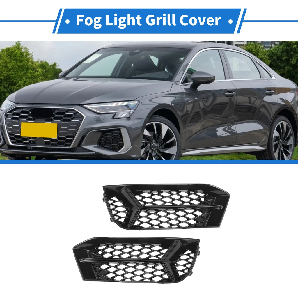 Pair Front Left Right Fog Light Grill Replacement for Audi A3 (2017–2020)