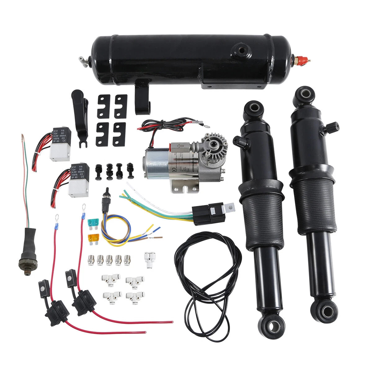 Rear Air Ride Suspension w/ Tank for Harley Touring Street Glide (1994–2025)