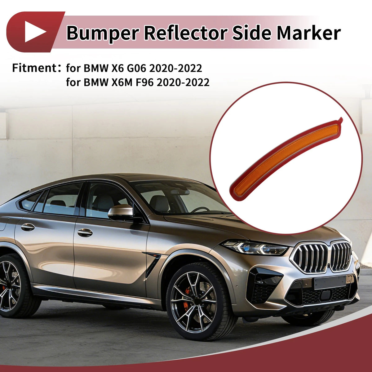 Front Right Bumper Reflector Replacement for BMW X6 G06 (2020–2022)