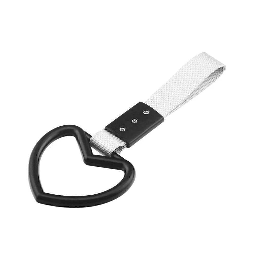 Heart JDM Tsurikawa Ring Train Bus Handle Hand Strap Drift Charm Tools Black