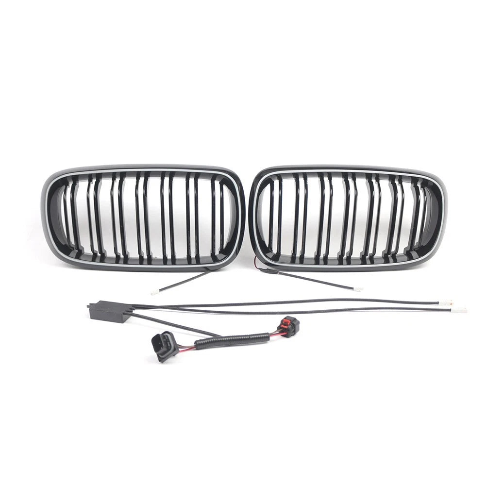Front LED Grille for BMW X5 X6 X5M X6M (2013–2018) Black ABS