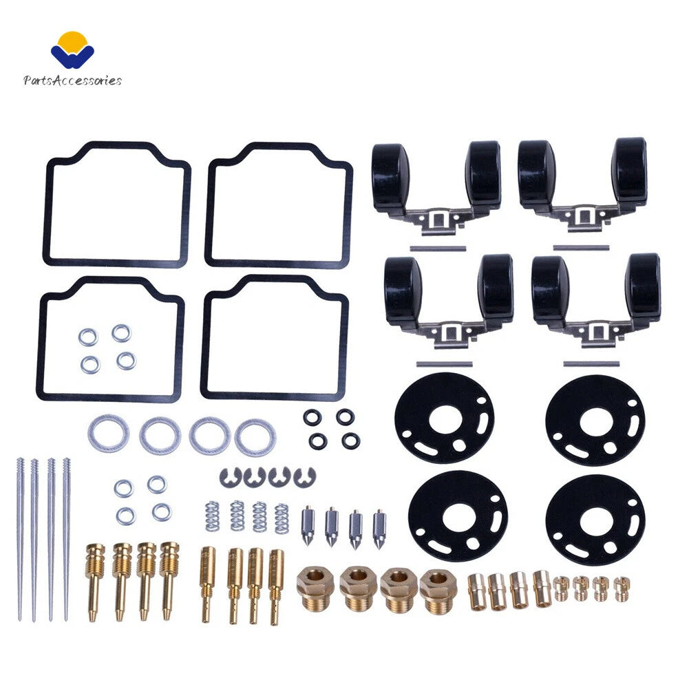 Set of 4 Carburetor Repair Rebuild Kits & Floats for Honda CB750K (1972–1976)