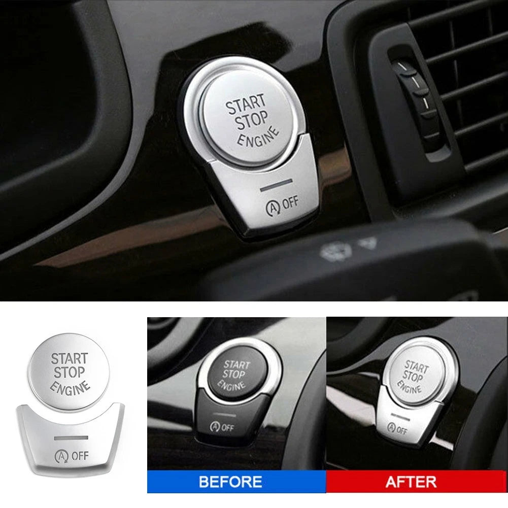 2X Chrome Engine Stop Push Switch Button Cover for BMW 5-Series F10/F07