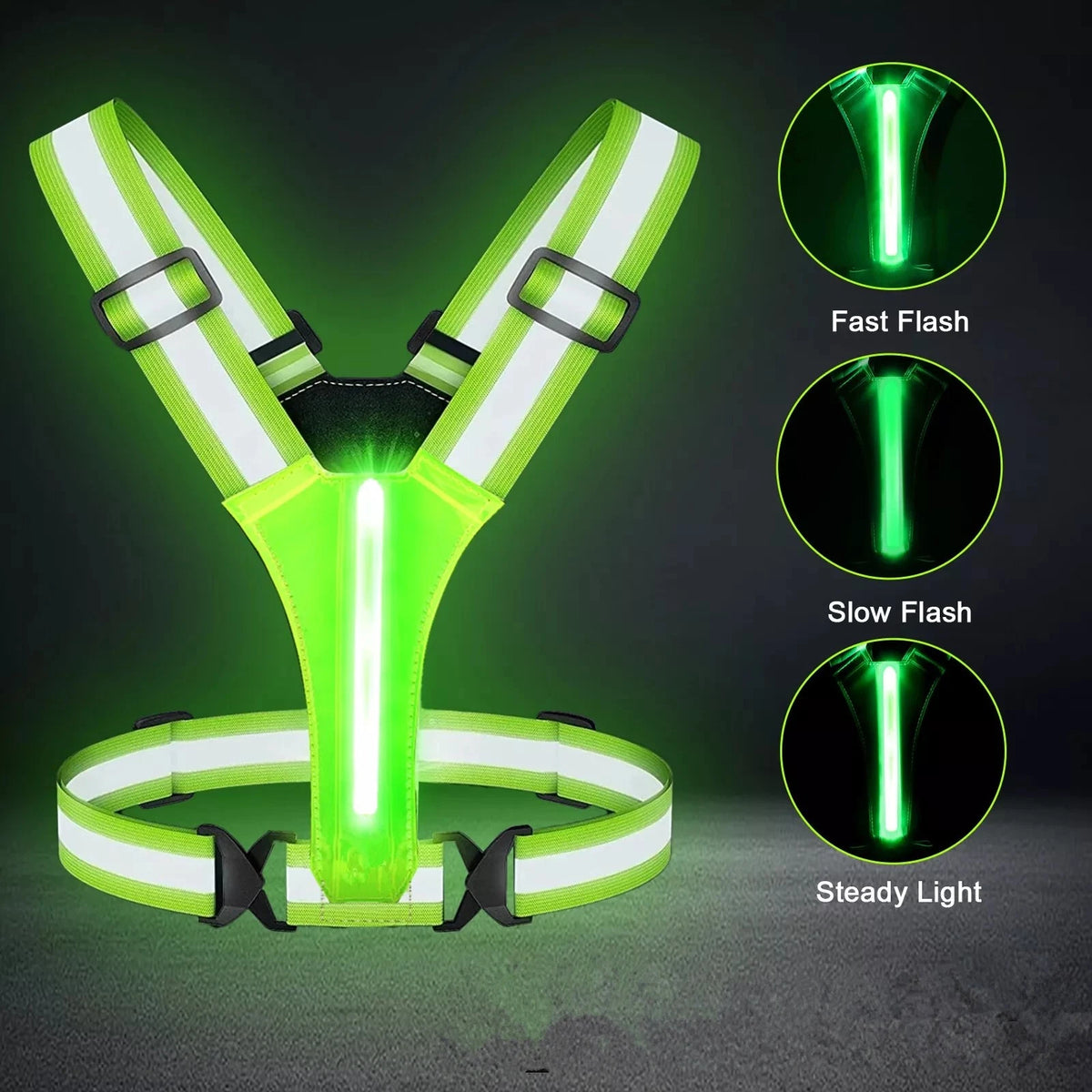 USB Rechargeable LED Reflective Running Vest Light for All Models (2010–2023)