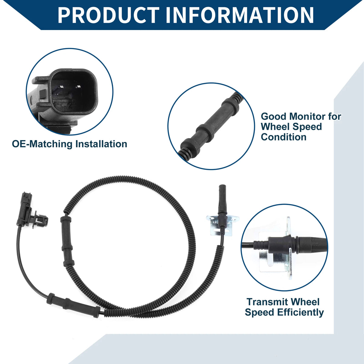ABS Wheel Speed Sensor for GMC Sierra 3500 HD (2007–2019) No.22761955