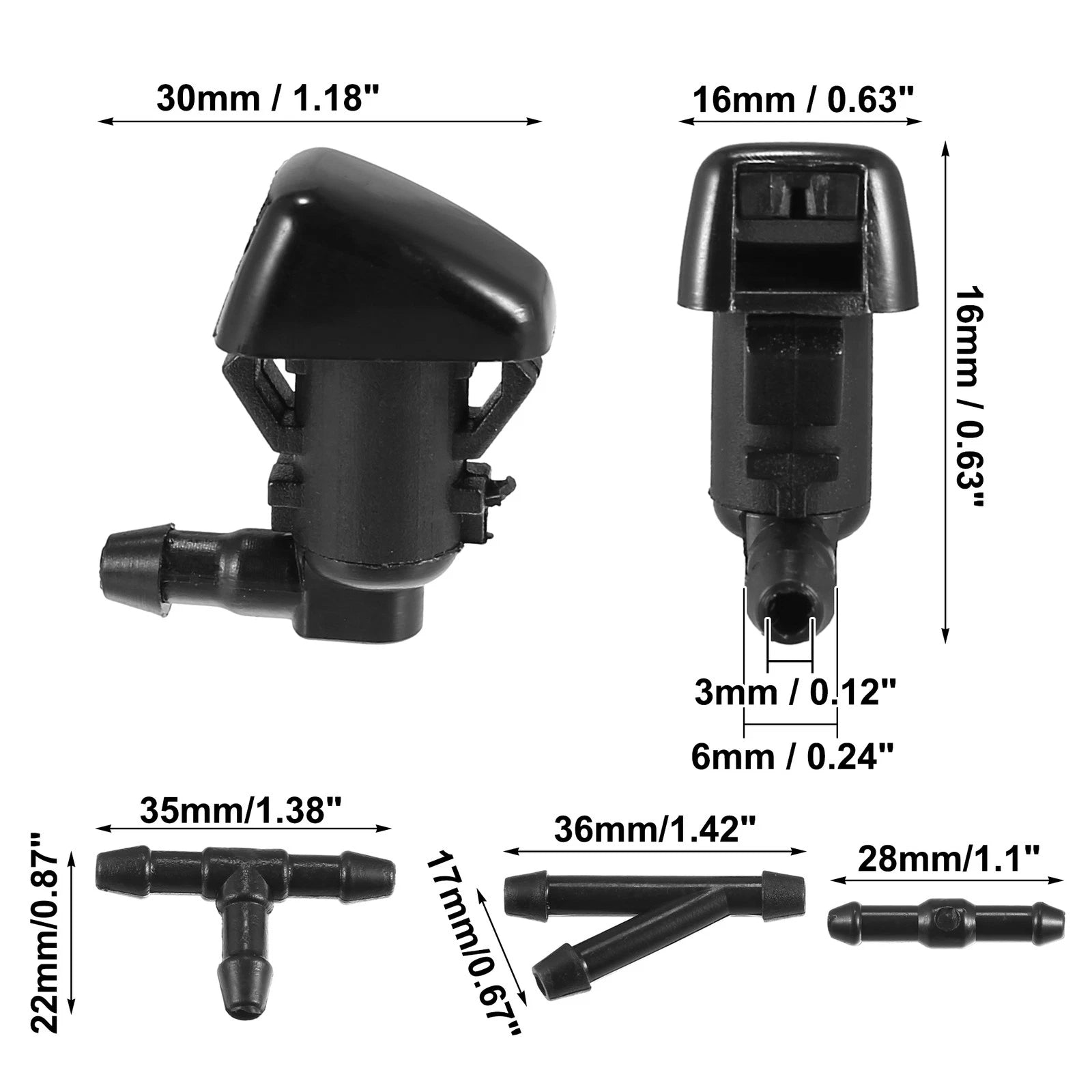 Windshield Washer Nozzle 2.8m Hose Kit for Ford (7C3Z) (2004–2010)