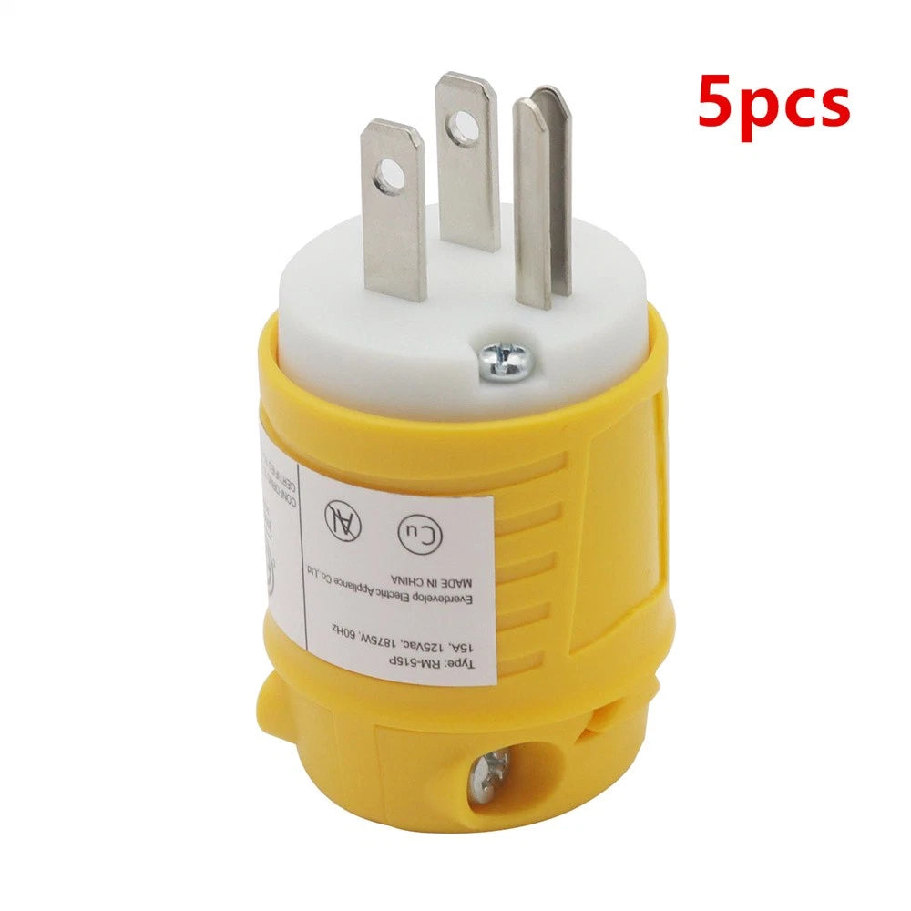 New 15 Amp 125 Volt 5-15P 2 Pole 3 Wire Grounding Straight Blade Electrical Plug