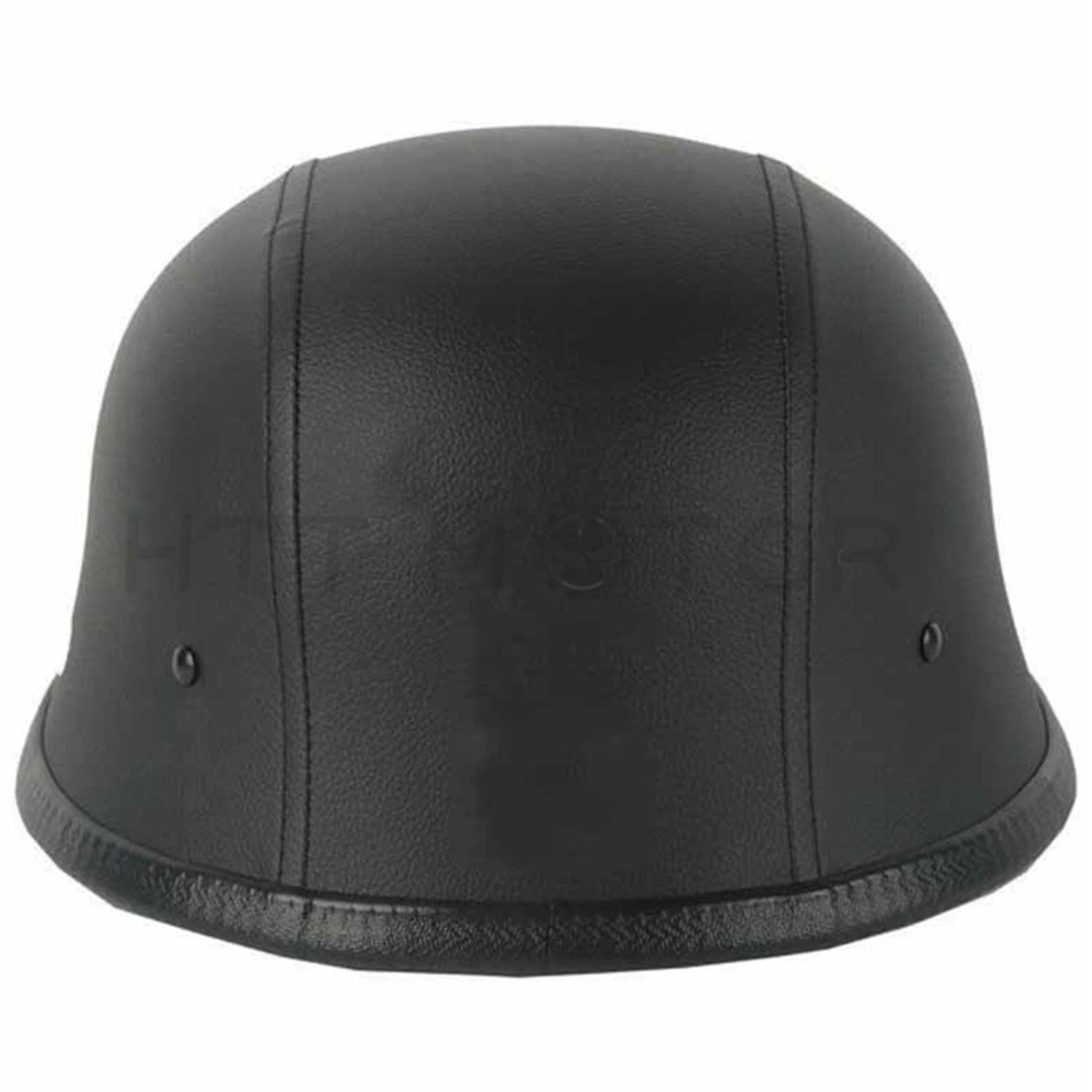 Half Face Helmet for Motorcycle (M/L/XL) Black Leather DOT Approved