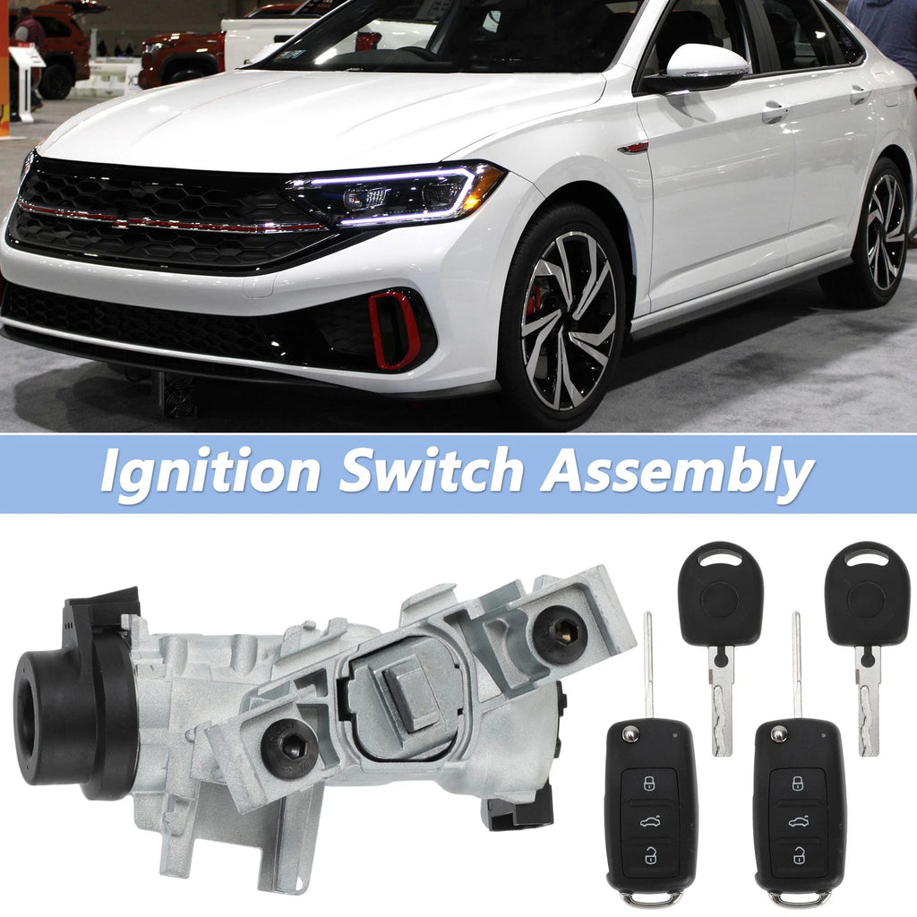 Ignition Lock Cylinder Replacement with Remote Key Shell for VW Golf (2004–2011)