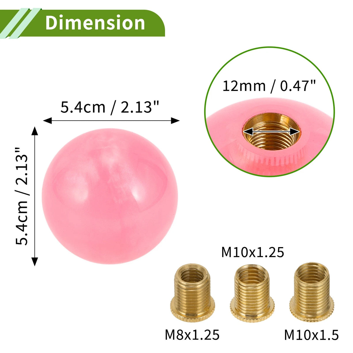 Set of 1 Round Ball Shift Knob for Universal Vehicles (Automatic/Manual)