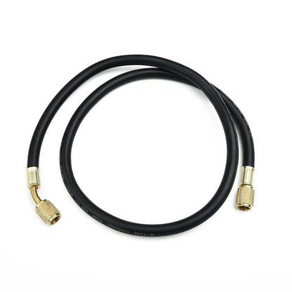 Black Charging Hose for Refrigeration Brass Gauge 1/4 inches SAE