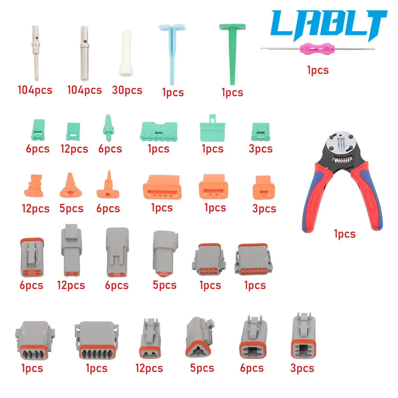 2X LABLT 355 DT Connector Kits 2-12 Pin with Removal Tool Size 16