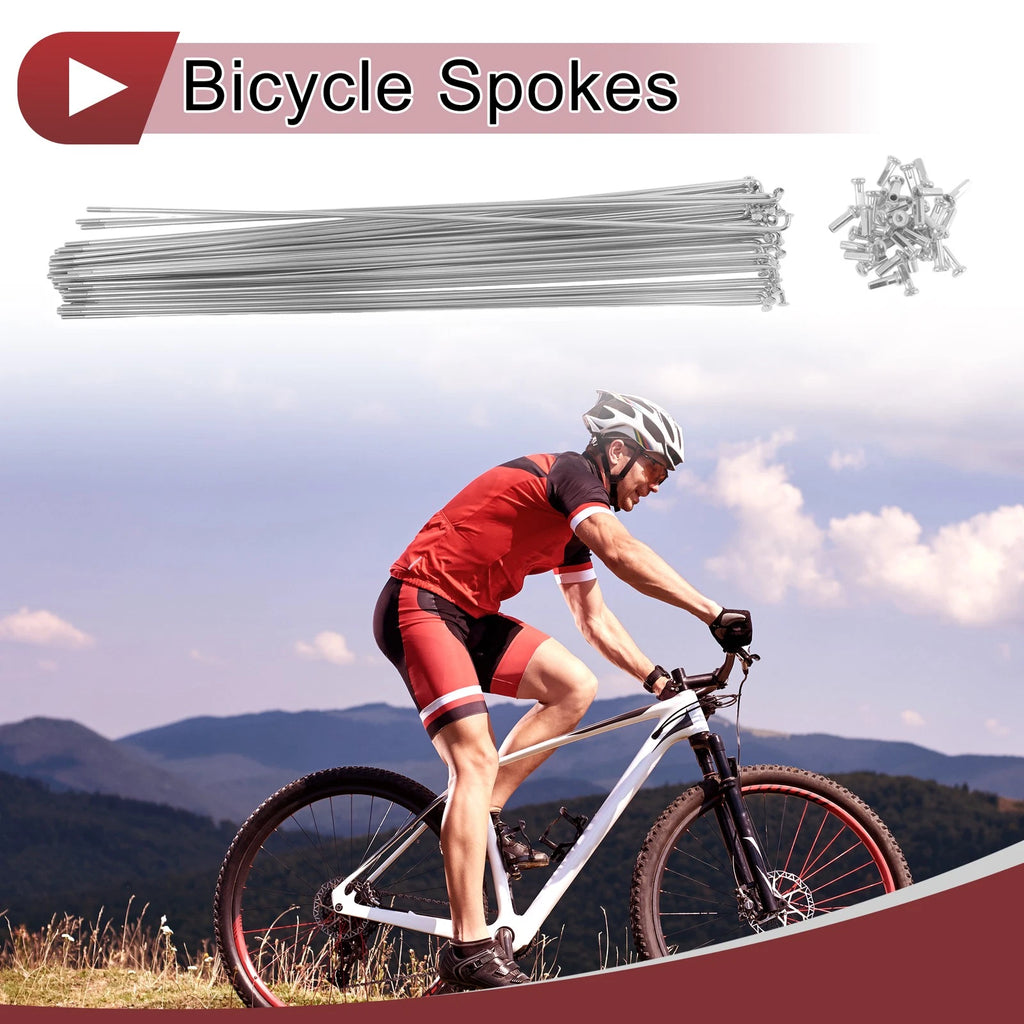 Bicycle Spoke Set 14G 259mm Galvanized Steel for Universal Bicycles (—)