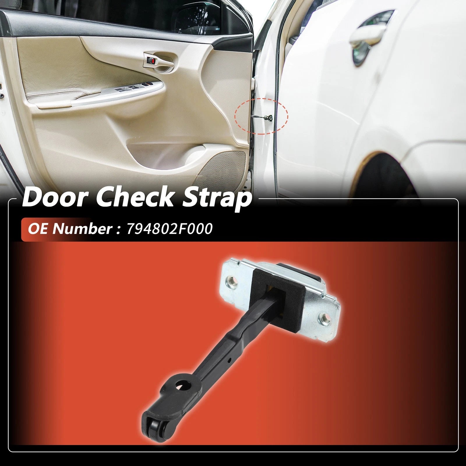 Rear Left Door Check Strap for Kia Spectra (2003–2009) No.794802F000