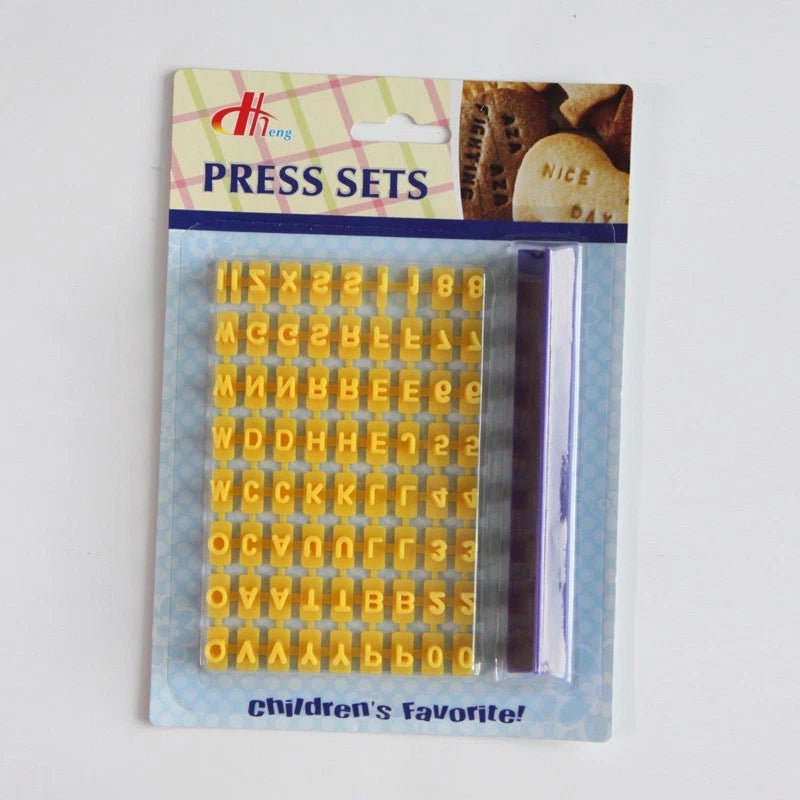 Set of 4 Alphabet Number Cutters for Cake Decorating