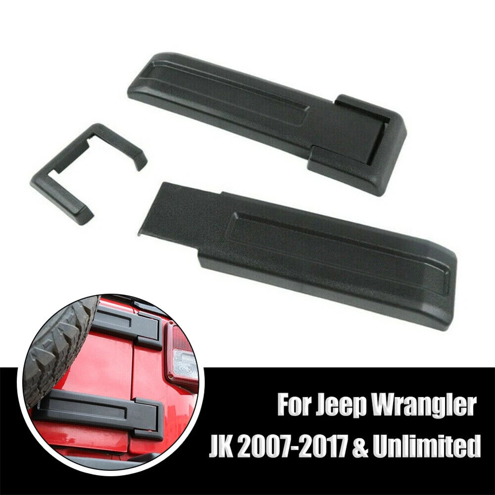 Rear Upper + Lower Tailgate Hinge Covers Trim For 2007-2017 Jeep Wrangler JK JKU