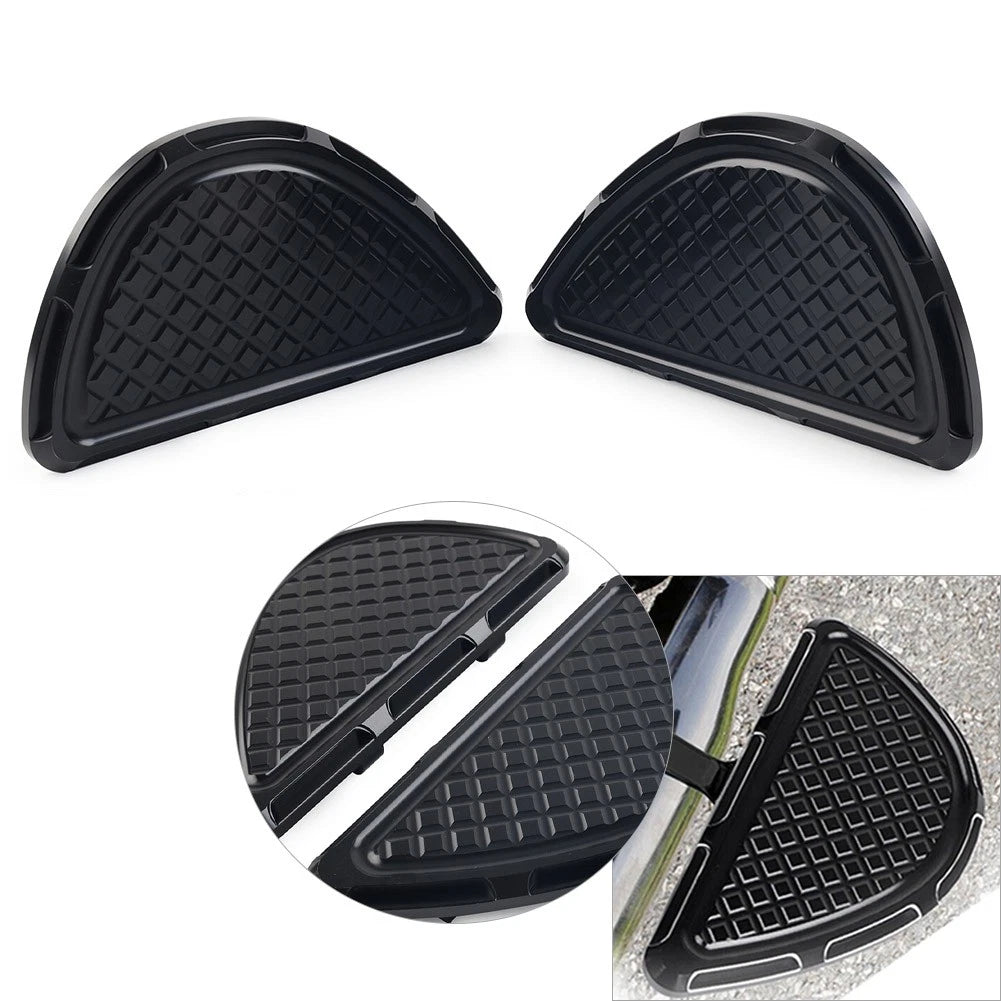 Black Aluminum Rear Passenger Floorboards Foot Pegs for Harley Touring (1993–Present)
