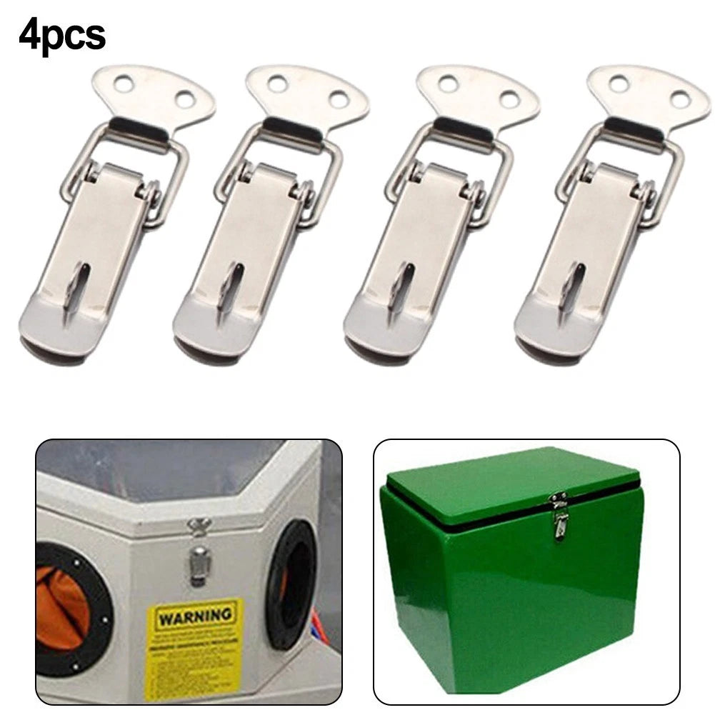 Set of 4 Stainless Steel Spring Loaded Clamps for Closet Security