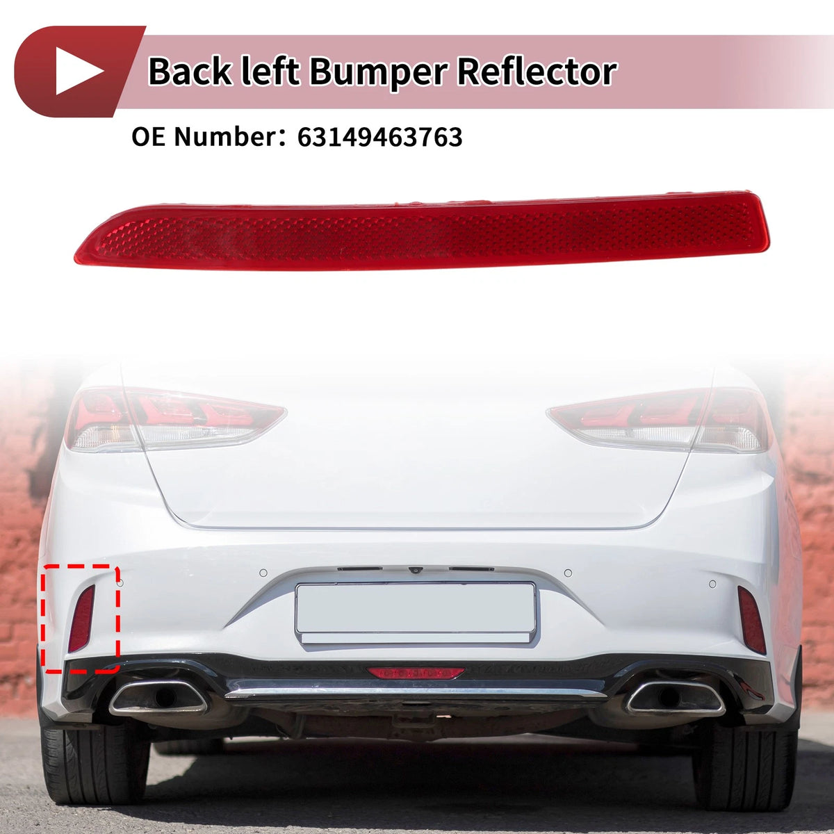 1 pcs Rear Left Bumper Reflector No. 63149463763 for BMW 530i (2021–2023)