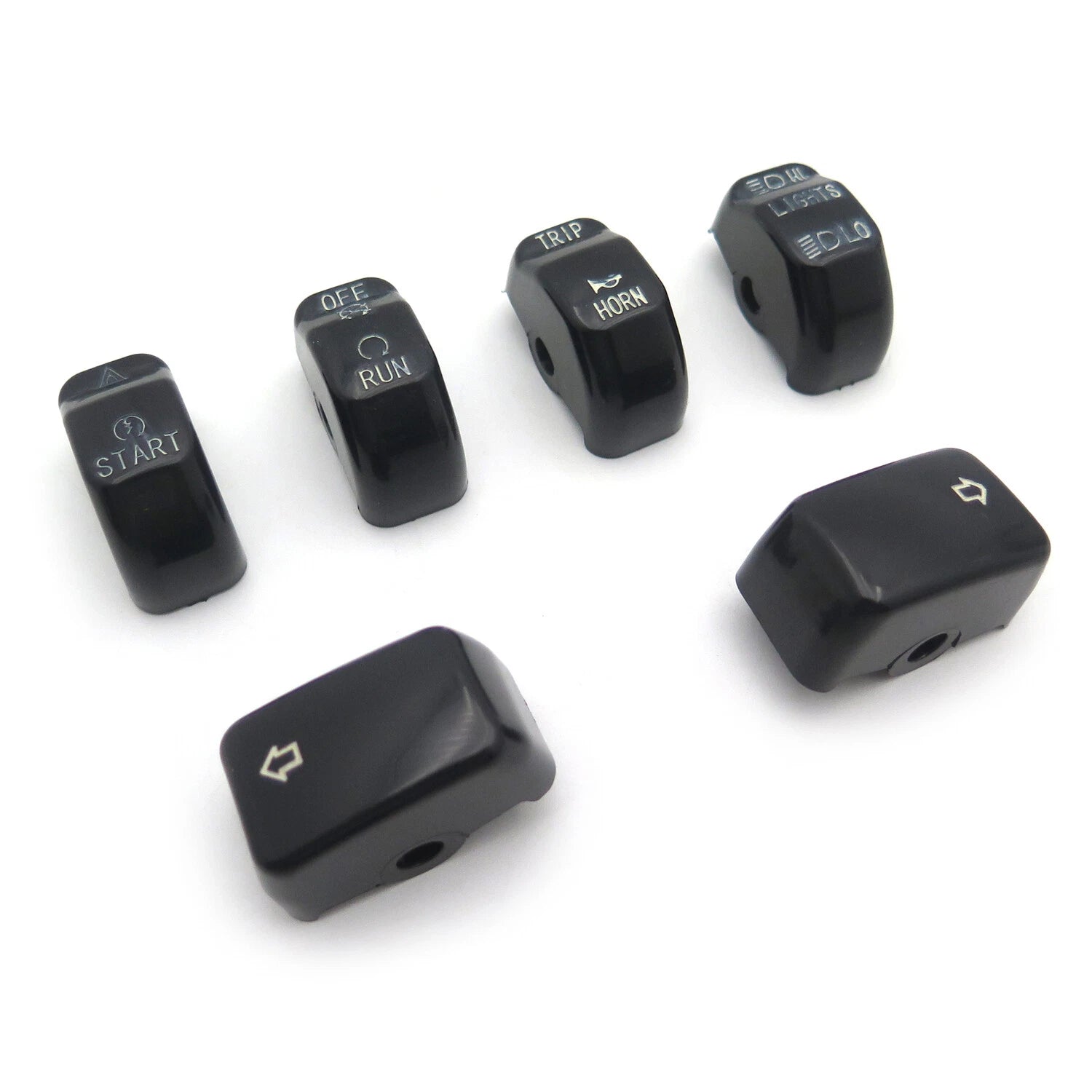 Black Hand Controls Switch Button Covers for Harley Davidson Softail (2011)