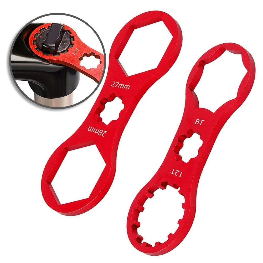 Front Fork Shoulder Wrench for MTB Forks (3-Way Lock Switch)
