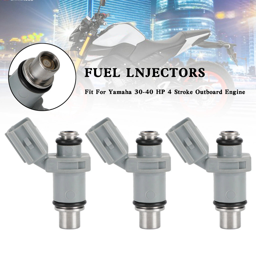 3X Fuel Injectors for Yamaha Outboard Motor F 30HP 40HP (4-Stroke) 6BG-13761-00