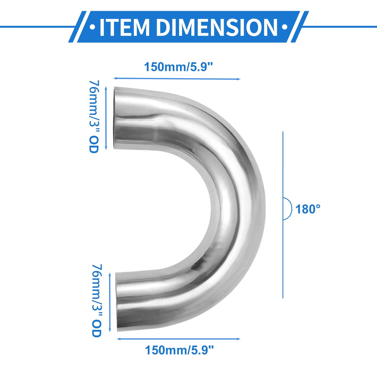 76mm 180 Degree U Bend Aluminum Alloy Tube Pipe for Custom Applications