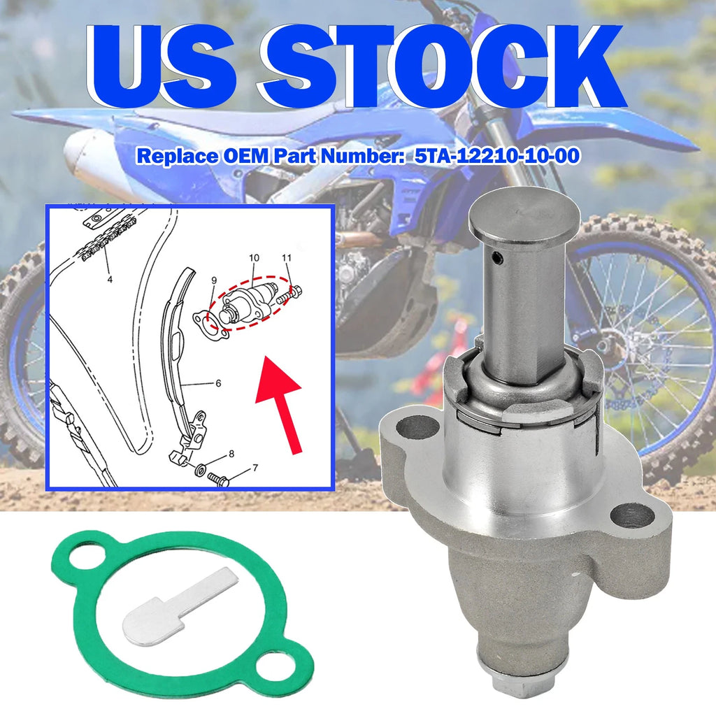 Cam Timing Chain Lifter Tensioner W/Gasket for Yamaha WR250F (2003–2008, 2015–2019)