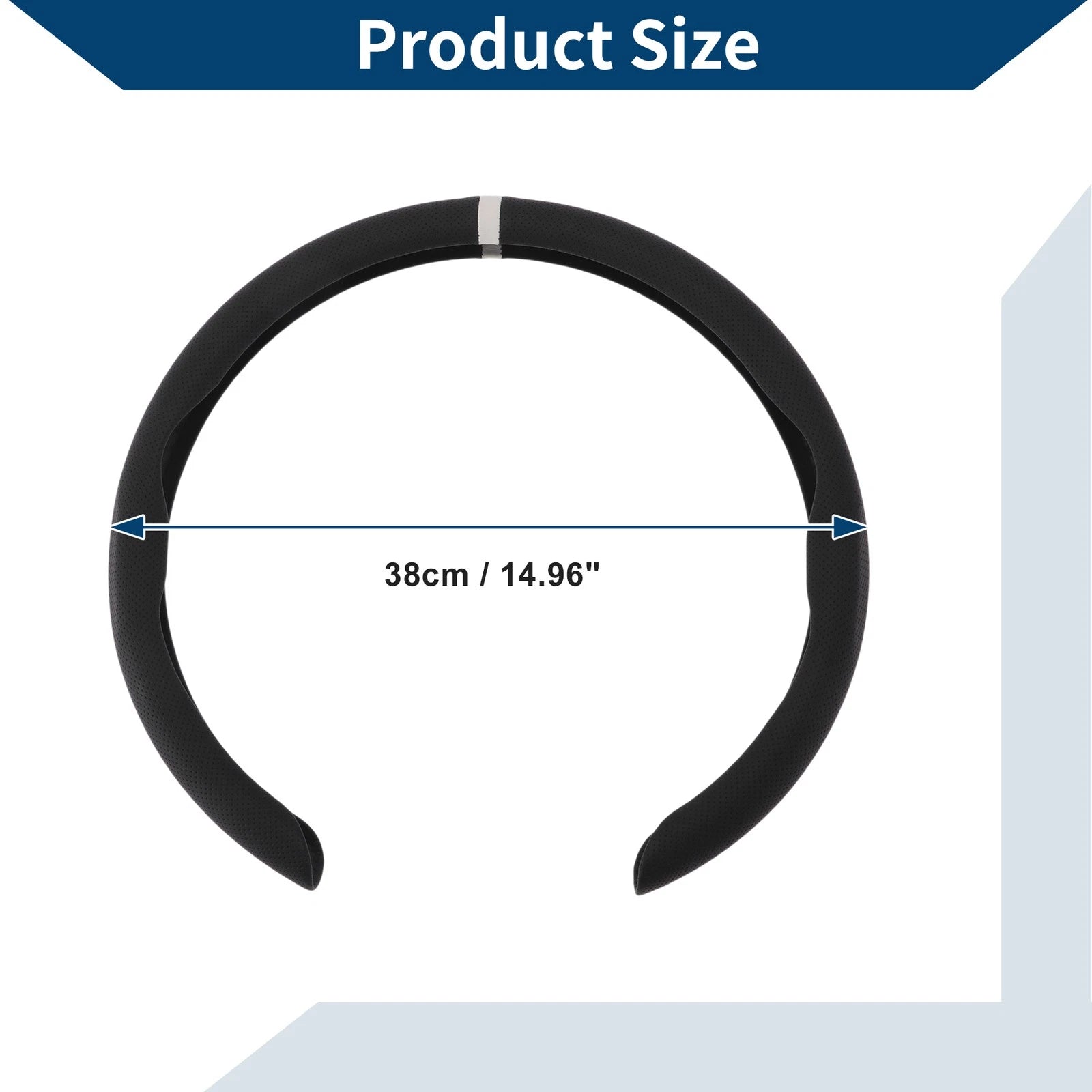 Steering Wheel Cover for ABS Car (14.96") Black White (1 Pc)