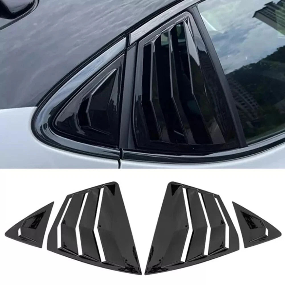Window Scoop Trim for - Glossy Black Louver