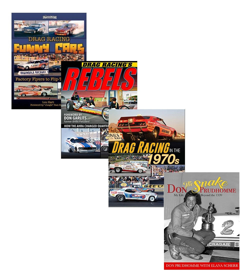 4 Book Set: Don “The Snake” Prudhomme Drag Racing Collection