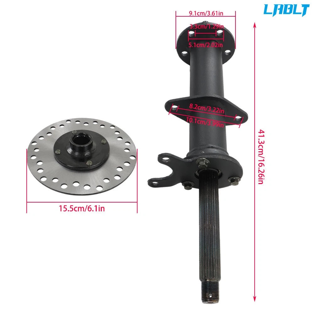 Rear Axle Kit for Go Kart Golf Cart ATV (40", 5" Wheels, 3 Stud Hub)