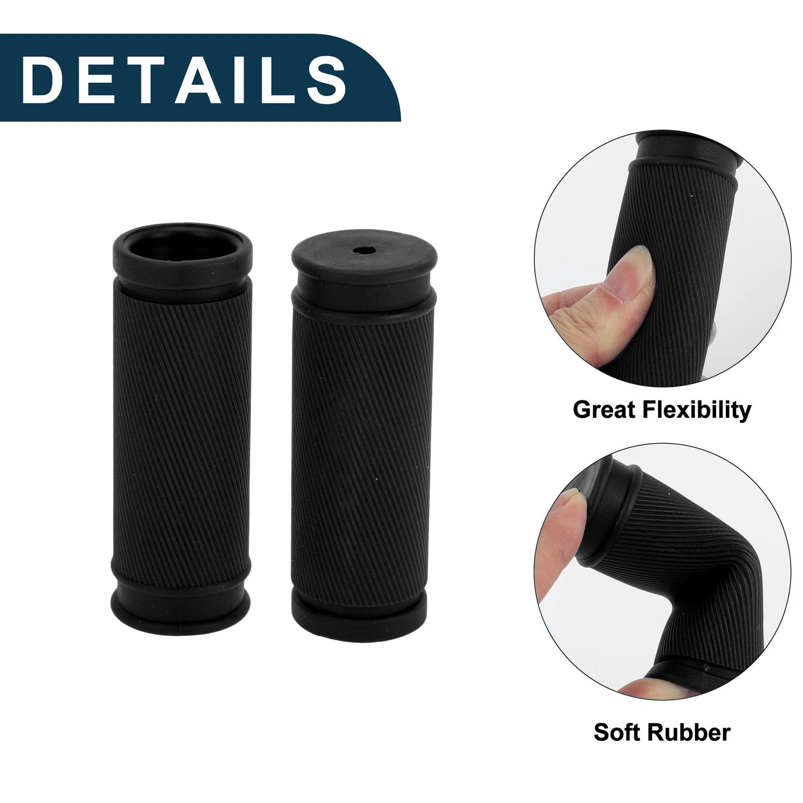 Bike Handlebar Grip Covers 85mm Non Slip End Grips Protector Black 1 Pair