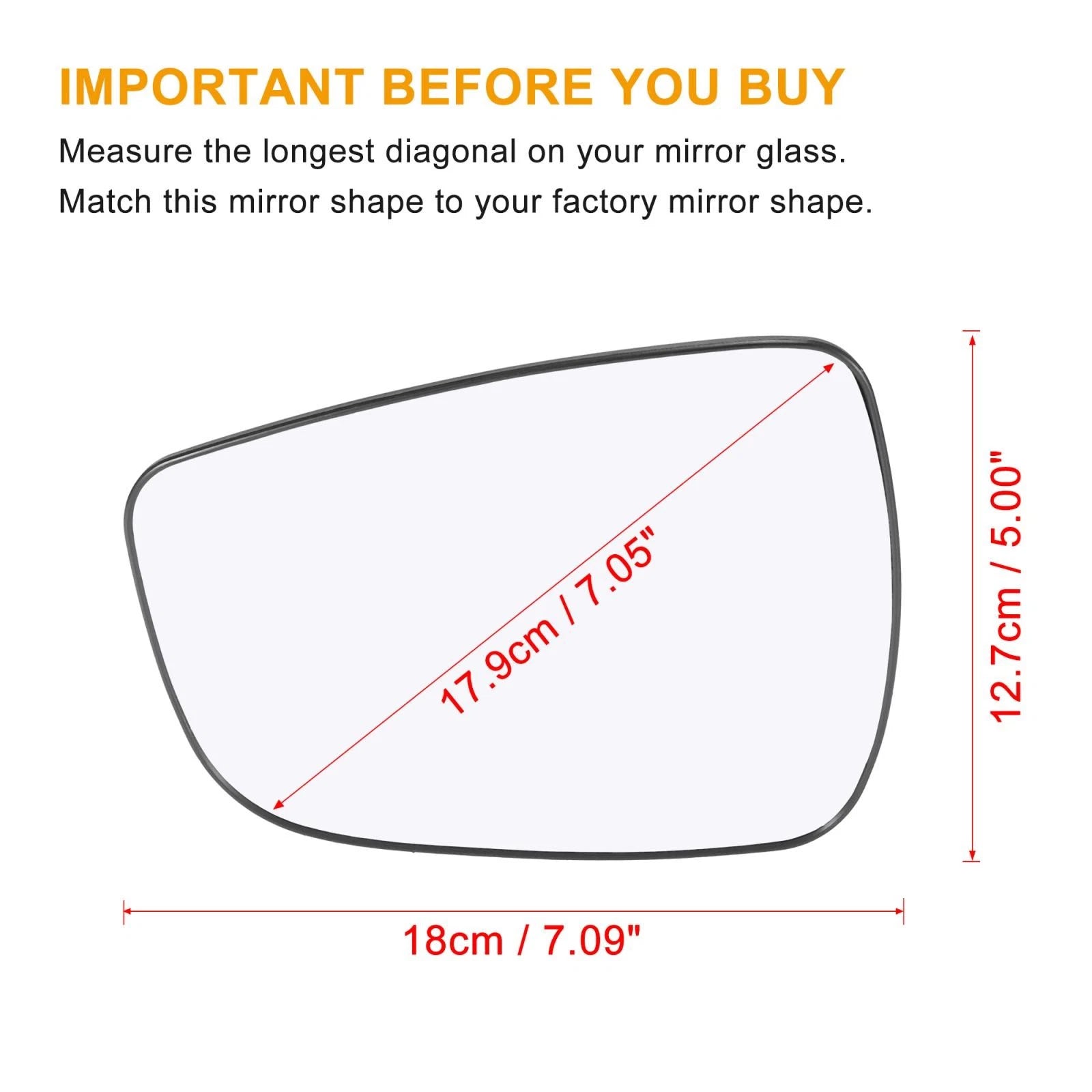 Heated Mirror Glass Left Driver Side w Backing for Hyundai Elantra (2011–2013)